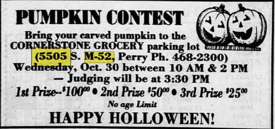Cornerstone Grocery - Oct 30 1985 Ad